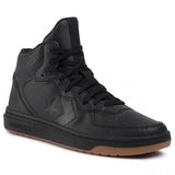 Converse Unisex  Rival Leather Mid Top Shoes  - Black/Black/Gum Honey