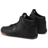 Converse Unisex  Rival Leather Mid Top Shoes  - Black/Black/Gum Honey