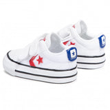 Converse Toddlers Star Player 2V Low Lifestyle Shoe - White/University Red/Blue