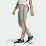 Adidas Womens Essentials 3-Stripes Pants - Grey Heather/Core Pink