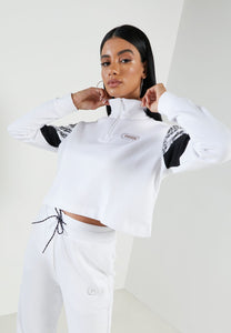 Puma Womens Rebel Half Zip Crew - White