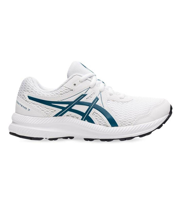 Asics Gel-Contend 7 Big Kids (Gs) Running Shoes - White/ Deep Sea Teal