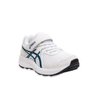 Asics Kids Contend 7 Ps Running Shoe  - White/ Deep Sea Teal