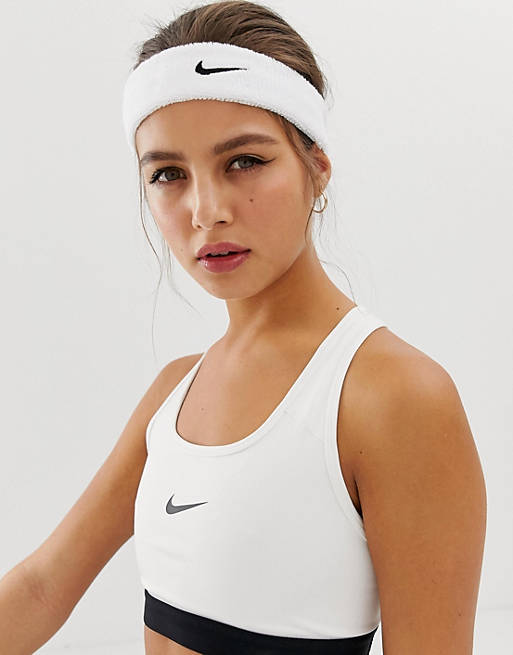 Nike Unisex Swoosh Headband  - White/Black