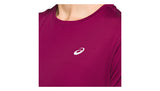 Asics Womens Silver Short Sleeve Tshirt  - Dried Berry