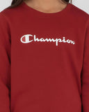 Champion  Kids Script Crew Jumper  - Dusty Clay