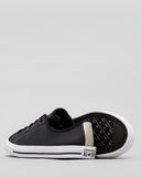 Converse Womens Dainty Mono Metallic Low Top Shoes - Black/Gold/White