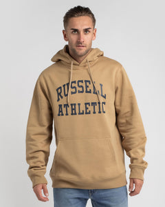 Russell Athletic Mens Arch Logo Hoodie   - Harvest