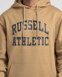 Russell Athletic Mens Arch Logo Hoodie   - Harvest