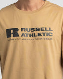 Russell Athletic Mens Bar Logo Crew  Tee  - Harvest