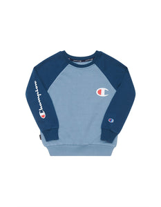 Champion Kids  Unisex French Terry Crew Jumper - Blue