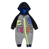 Nike Just Do It  Logo Baby'S  Fly Coverall Hoody - Carbon Heather