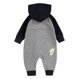 Nike Just Do It  Logo Baby'S  Fly Coverall Hoody - Carbon Heather