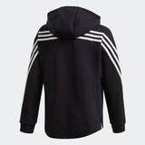Adidas Girls 3-Stripes Full-Zip Hoodie - Black/White