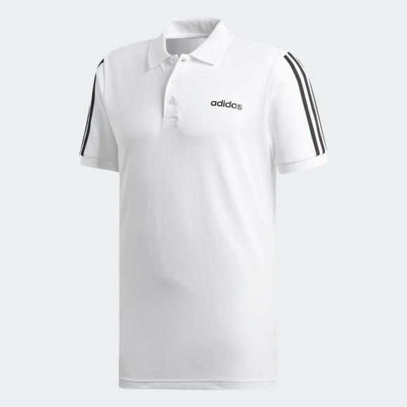 Adidas Mens  3-Stripes Polo Shirt - White