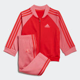 Adidas Infants 3 Stripes  Tricot Track Suit - Vivid Red/Rose Tone