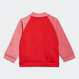 Adidas Infants 3 Stripes  Tricot Track Suit - Vivid Red/Rose Tone