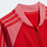 Adidas Infants 3 Stripes  Tricot Track Suit - Vivid Red/Rose Tone