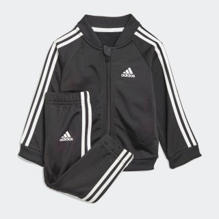 Adidas Infants 3 Stipes Tricot Track Suit  - Black/White