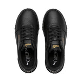 Puma Womens  Carina Leather   Sneakers - Black/Gold