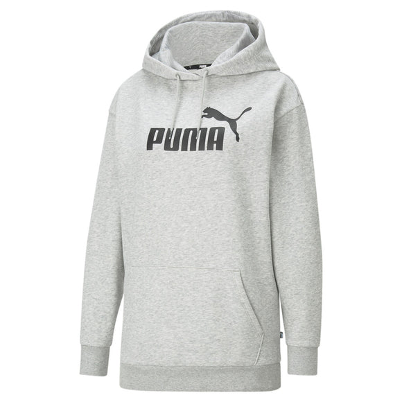 Puma Womens Ess Elongated Logo Hoodie - Light Gray