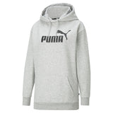 Puma Womens Ess Elongated Logo Hoodie - Light Gray