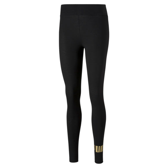 Puma Womens Ess+ Metallic Leggings - Black/Gold