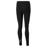 Puma Womens Ess+ Metallic Leggings - Black/Gold