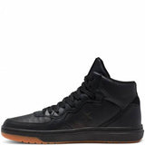 Converse Unisex  Rival Leather Mid Top Shoes  - Black/Black/Gum Honey