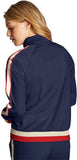 Champion Women Script Logo Full Zip  Ribbed Jacket - Navy