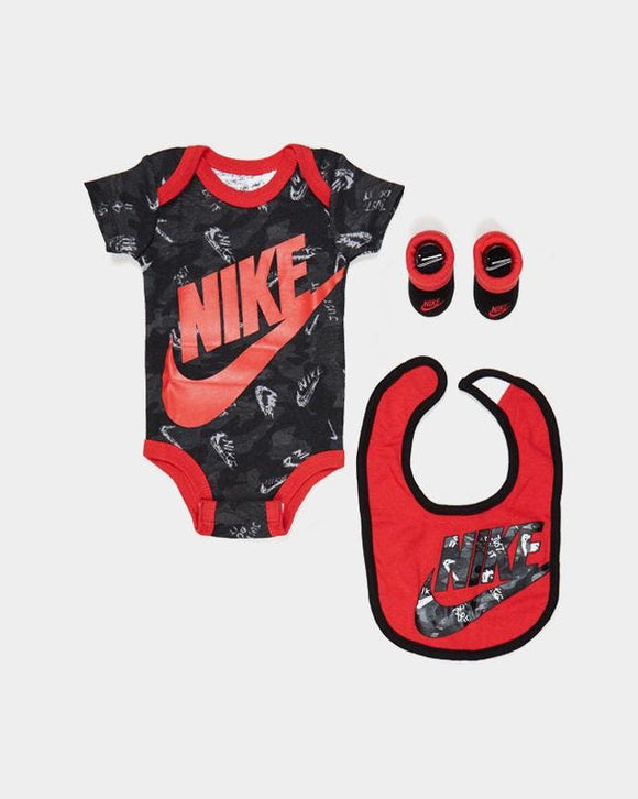 Nike Infants Craymo Futura Bib/Bodysuit/3Pc-Black