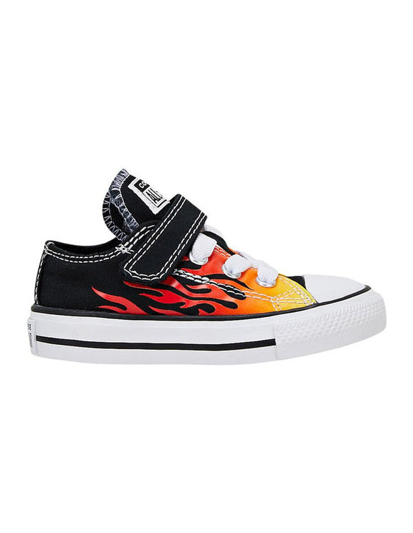 Converse Infant Chuck Taylor Ox All Star Archive Flame 1V Sneakers - Black/Enamel Red/Fresh Yellow