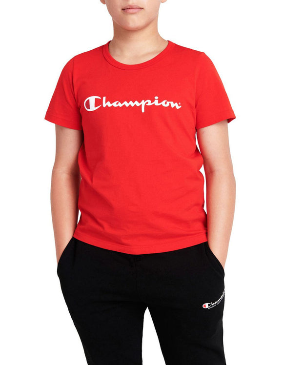 Champion Kids Script Tee - Vermillion