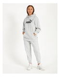 Puma Womens Ess Elongated Logo Hoodie - Light Gray