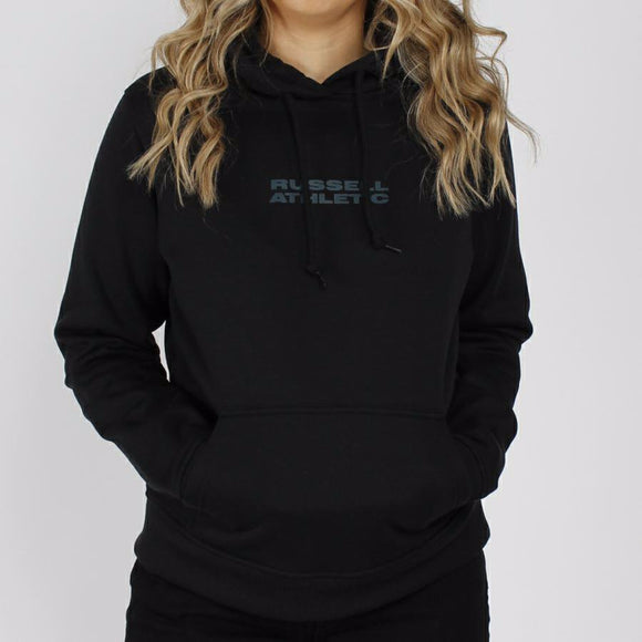 Russell  Womens Block Logo Hoodie - Black