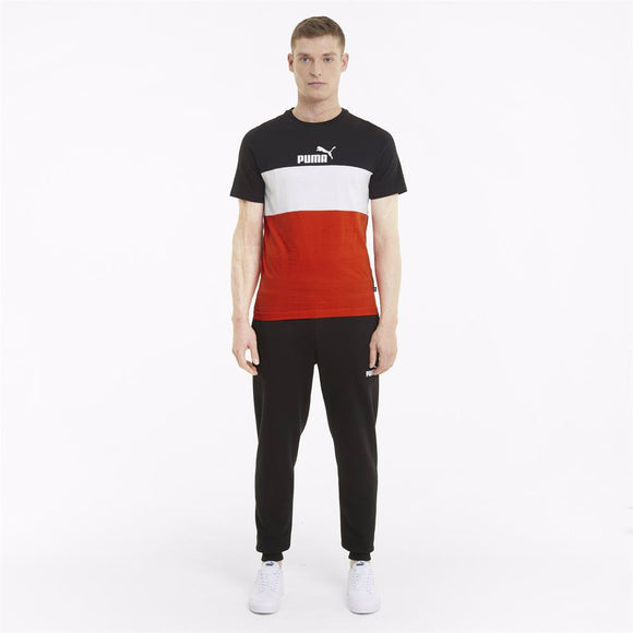 Puma Mens Ess+ Colorblock Tee - Black