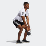 Adidas Mens Aeroready 3-Stripes 8-Inch Shorts - Black/White