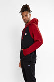 Champion Mens Lightweight Colour Block Hoodie - Black/Maroon/White