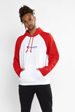 Champion Mens Lightweight Terry Hoodie - White/ Red