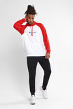 Champion Mens Lightweight Terry Hoodie - White/ Red