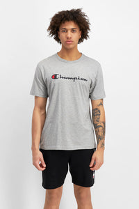 Champion Mens Script Tee - Oxford Heather