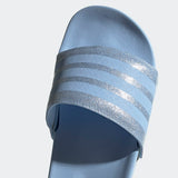 Adidas Womens Adilette Comfort Slides - Glow Blue / Glow Blue / Glow Blue