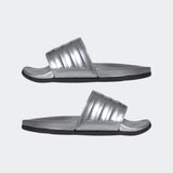 Adidas Womens Adilette Comfort Slides - Silver Metallic/Core Black