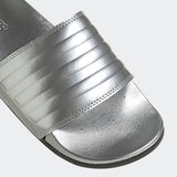 Adidas Womens Adilette Comfort Slides - Silver Metallic/Core Black