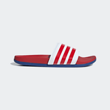 Adidas Unisex Adilette Comfort Slides - Cloud White / Scarlet / Royal Blue