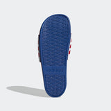 Adidas Unisex Adilette Comfort Slides - Cloud White / Scarlet / Royal Blue