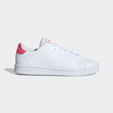 Adidas Kids Unisex Advantage Casual Shoe - White/Pink
