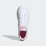 Adidas Kids Unisex Advantage Casual Shoe - White/Pink