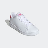 Adidas Kids Unisex Advantage Casual Shoe - White/Pink