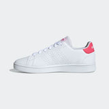 Adidas Kids Unisex Advantage Casual Shoe - White/Pink